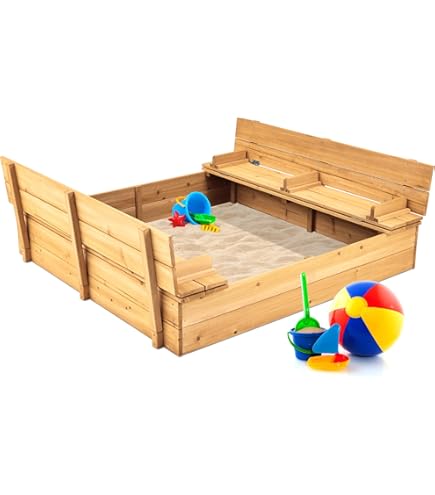 Amazon.com: Best Choice Products Kids' Outdoor Wooden Sandbox